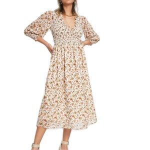 ASOS Multicolor Floral Long Sleeve Dress